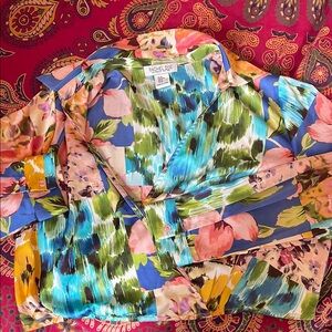 Rachel Zoe Floral Crop Top/ Blouse Sz M